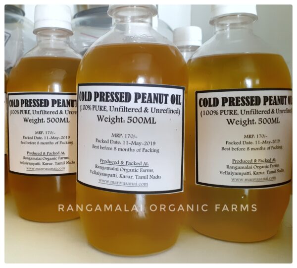 100% Pure Organic Cold Pressed Peanut / Groundnut Oil, 500ml